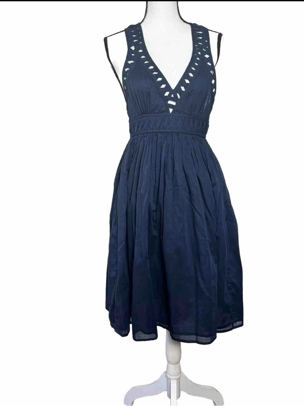 NWT French Connection Womens Navy Crisscross Mini Dress Sz 10 Whimsical Coquette